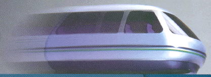 Concept rendering of the vehicle in side view with motion-blur styling